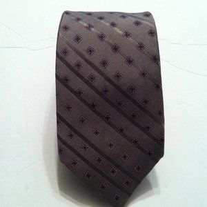 X' ANDRINI MEN'S BROWN SILK TIE  WIDTH: 3"